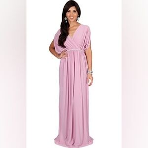 KOH KOH Womens Dolman Sleeve Wrap V-Neck Grecian Goddess Formal Maxi Dress - XL